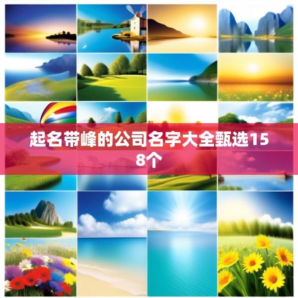 起名带峰的公司名字大全甄选158个